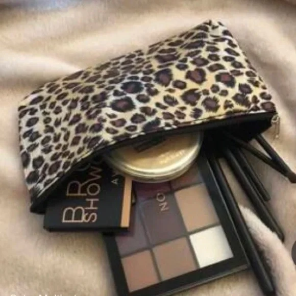 Leopard Print Small Makeup / Cosmetics Bag / Clutch, New Without Tags - Picture 7 of 8